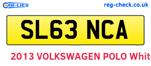 SL63NCA are the vehicle registration plates.