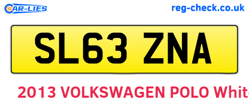 SL63ZNA are the vehicle registration plates.