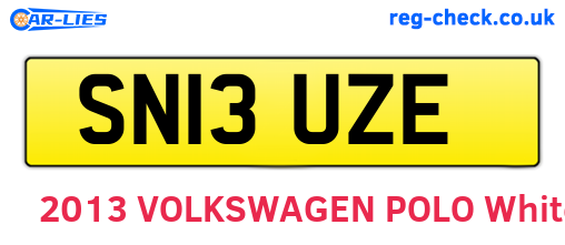 SN13UZE are the vehicle registration plates.