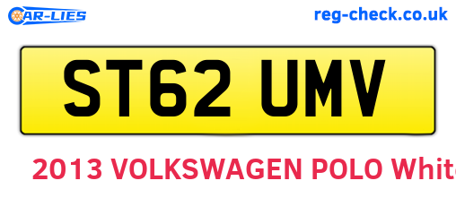 ST62UMV are the vehicle registration plates.