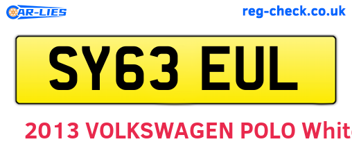 SY63EUL are the vehicle registration plates.