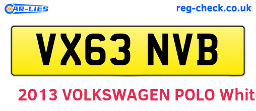 VX63NVB are the vehicle registration plates.