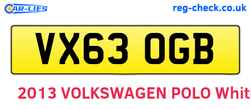 VX63OGB are the vehicle registration plates.