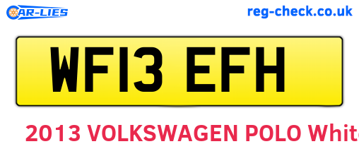 WF13EFH are the vehicle registration plates.