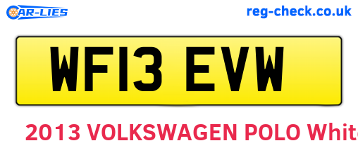 WF13EVW are the vehicle registration plates.