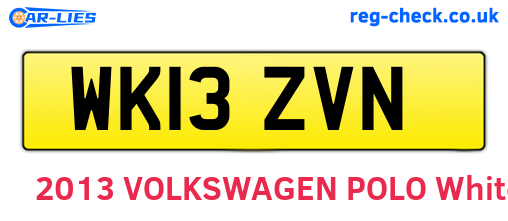 WK13ZVN are the vehicle registration plates.