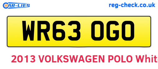 WR63OGO are the vehicle registration plates.
