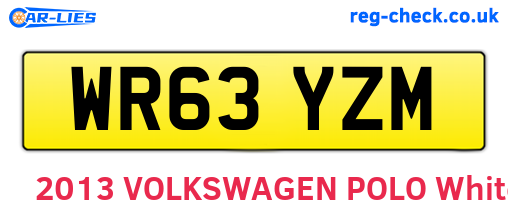 WR63YZM are the vehicle registration plates.