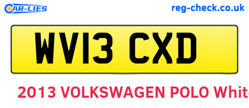 WV13CXD are the vehicle registration plates.