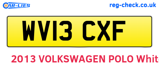 WV13CXF are the vehicle registration plates.