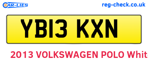YB13KXN are the vehicle registration plates.