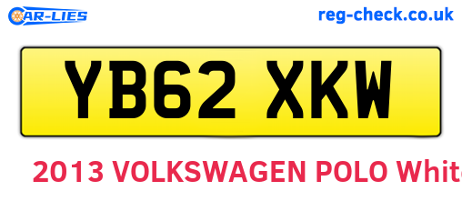 YB62XKW are the vehicle registration plates.