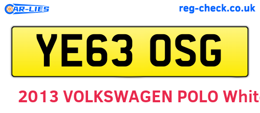 YE63OSG are the vehicle registration plates.