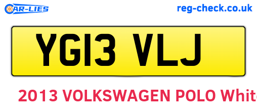 YG13VLJ are the vehicle registration plates.