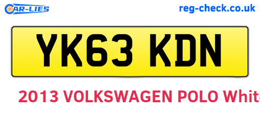 YK63KDN are the vehicle registration plates.