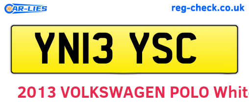 YN13YSC are the vehicle registration plates.