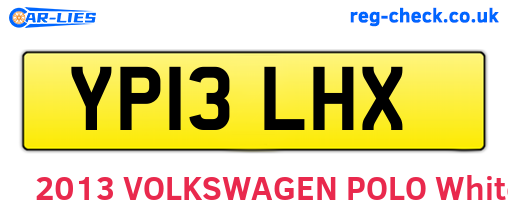 YP13LHX are the vehicle registration plates.