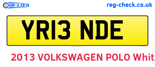 YR13NDE are the vehicle registration plates.