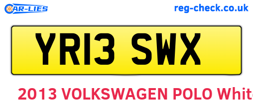 YR13SWX are the vehicle registration plates.