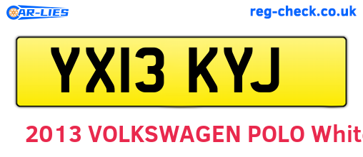 YX13KYJ are the vehicle registration plates.