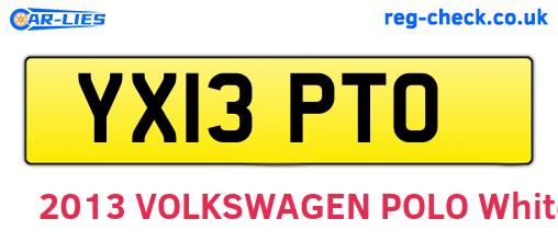 YX13PTO are the vehicle registration plates.