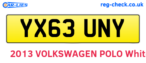 YX63UNY are the vehicle registration plates.