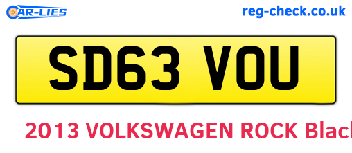 SD63VOU are the vehicle registration plates.