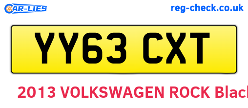 YY63CXT are the vehicle registration plates.