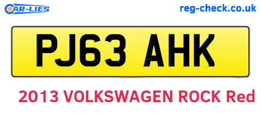 PJ63AHK are the vehicle registration plates.