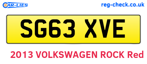 SG63XVE are the vehicle registration plates.