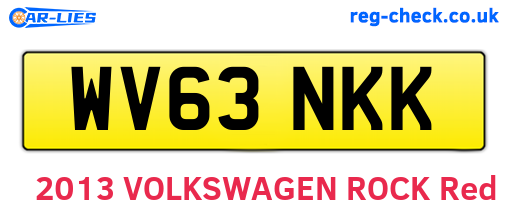 WV63NKK are the vehicle registration plates.