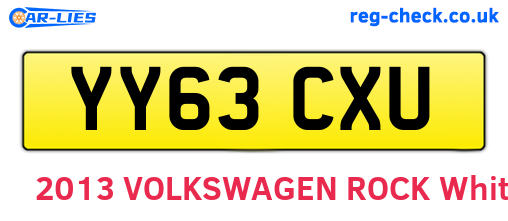 YY63CXU are the vehicle registration plates.