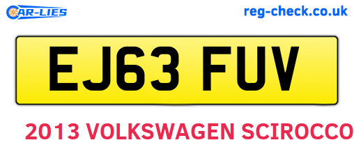 EJ63FUV are the vehicle registration plates.