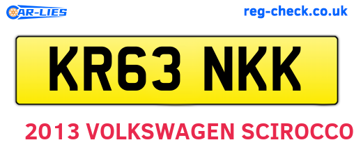 KR63NKK are the vehicle registration plates.