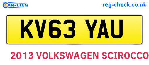 KV63YAU are the vehicle registration plates.