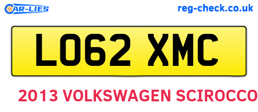 LO62XMC are the vehicle registration plates.