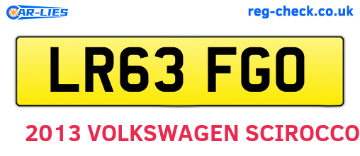 LR63FGO are the vehicle registration plates.