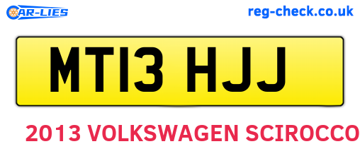 MT13HJJ are the vehicle registration plates.