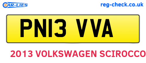PN13VVA are the vehicle registration plates.