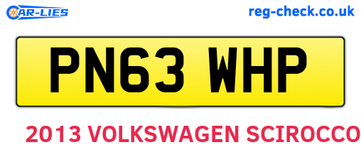 PN63WHP are the vehicle registration plates.