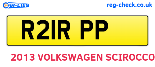 R21RPP are the vehicle registration plates.