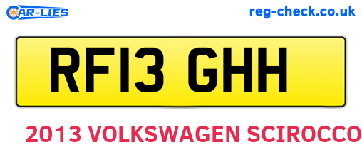 RF13GHH are the vehicle registration plates.
