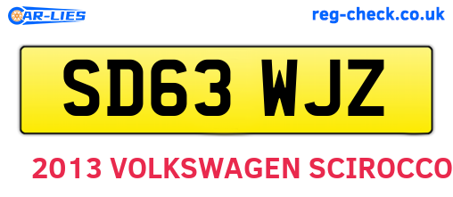 SD63WJZ are the vehicle registration plates.