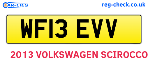 WF13EVV are the vehicle registration plates.