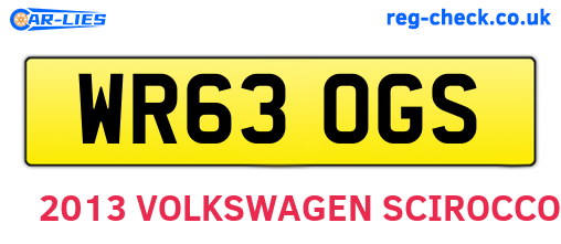 WR63OGS are the vehicle registration plates.