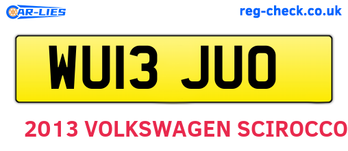 WU13JUO are the vehicle registration plates.
