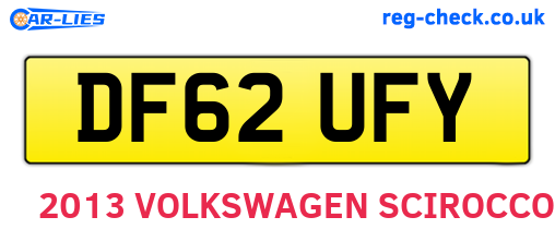DF62UFY are the vehicle registration plates.