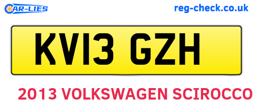 KV13GZH are the vehicle registration plates.