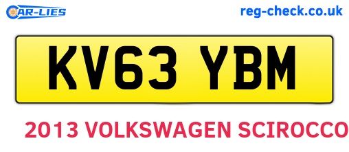 KV63YBM are the vehicle registration plates.