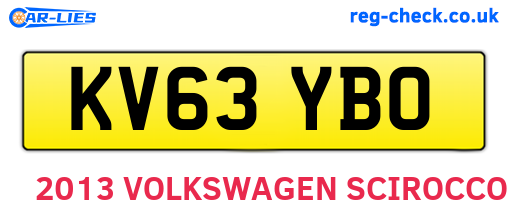 KV63YBO are the vehicle registration plates.
